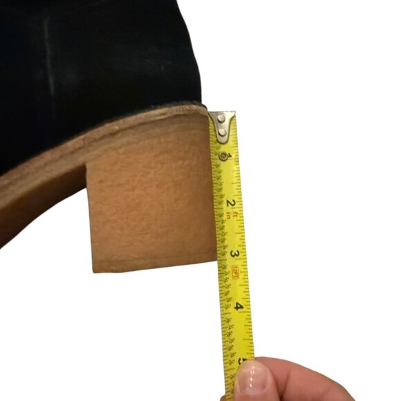 UGG Kasen chunky block heel black suede shearling ankle boots booties 3" US 7 - Picture 5 of 11